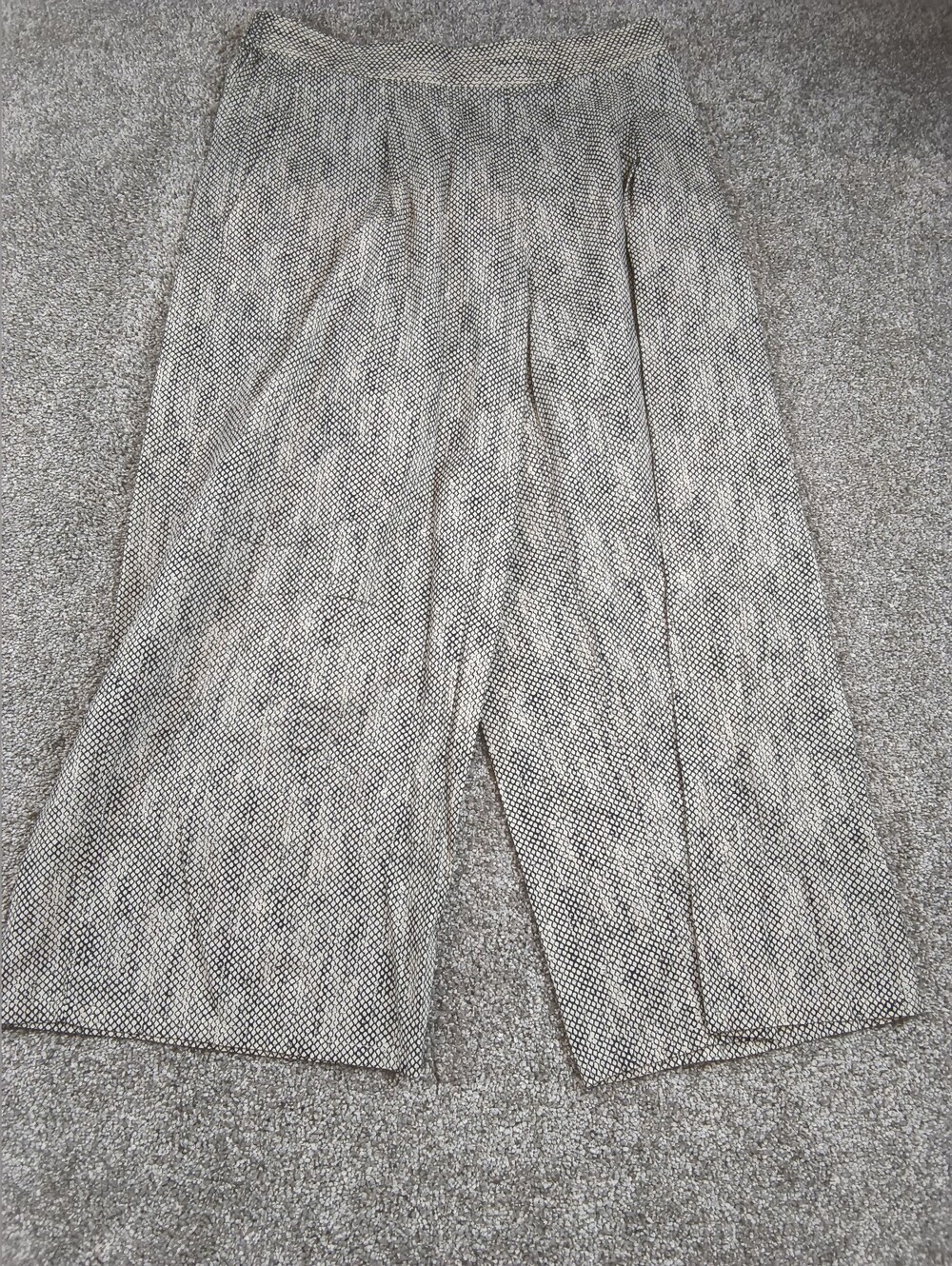 Eileen Fisher Woman PM Organic Cotton Snakeskin Print Wide Leg Cropped Pants